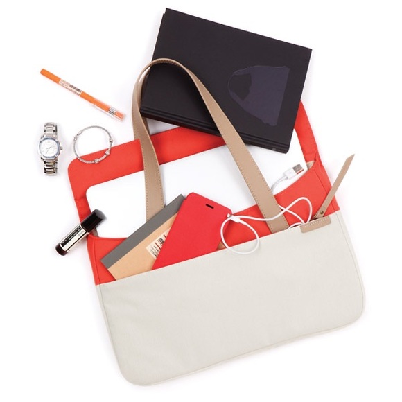 NWT STM Grace Deluxe 15'' Laptop Sleeve Straps Macbook/Notebook/iPad Coral Cream - Picture 7 of 7